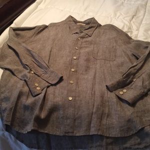 Tommy Bahama XXL Brown Lng Slv Mens Linen Shirt